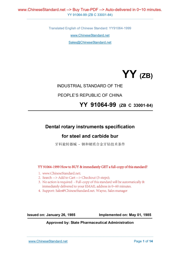 YY 91064-1999