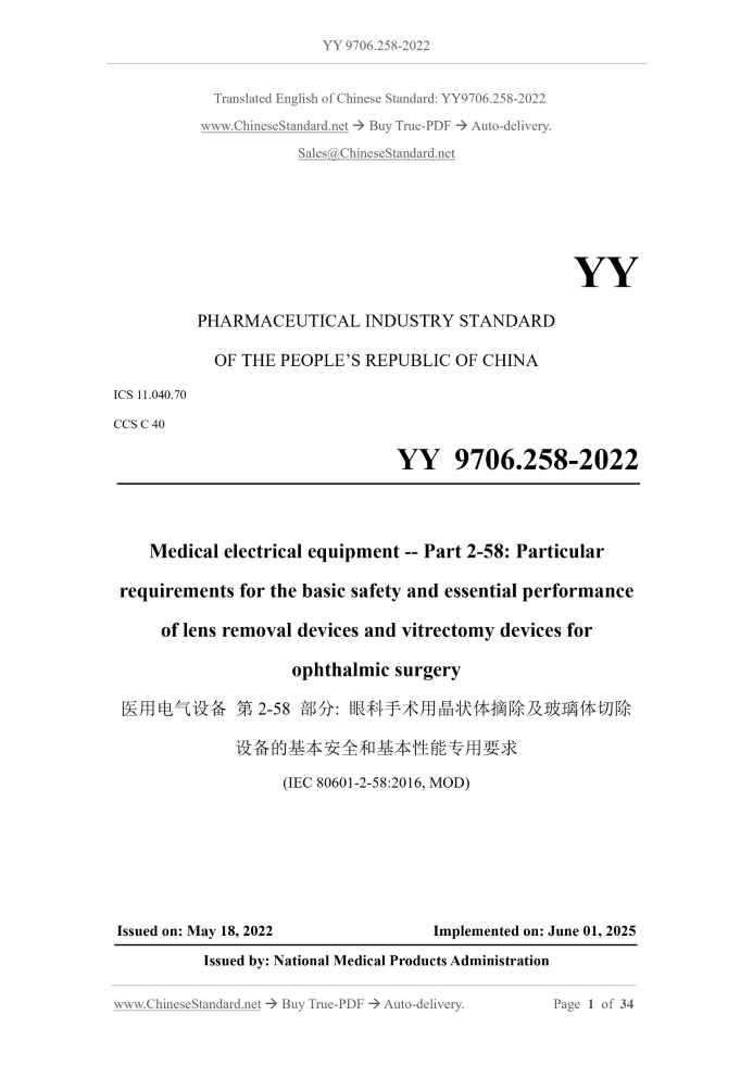 YY 9706.258-2022 English PDF: Image 1