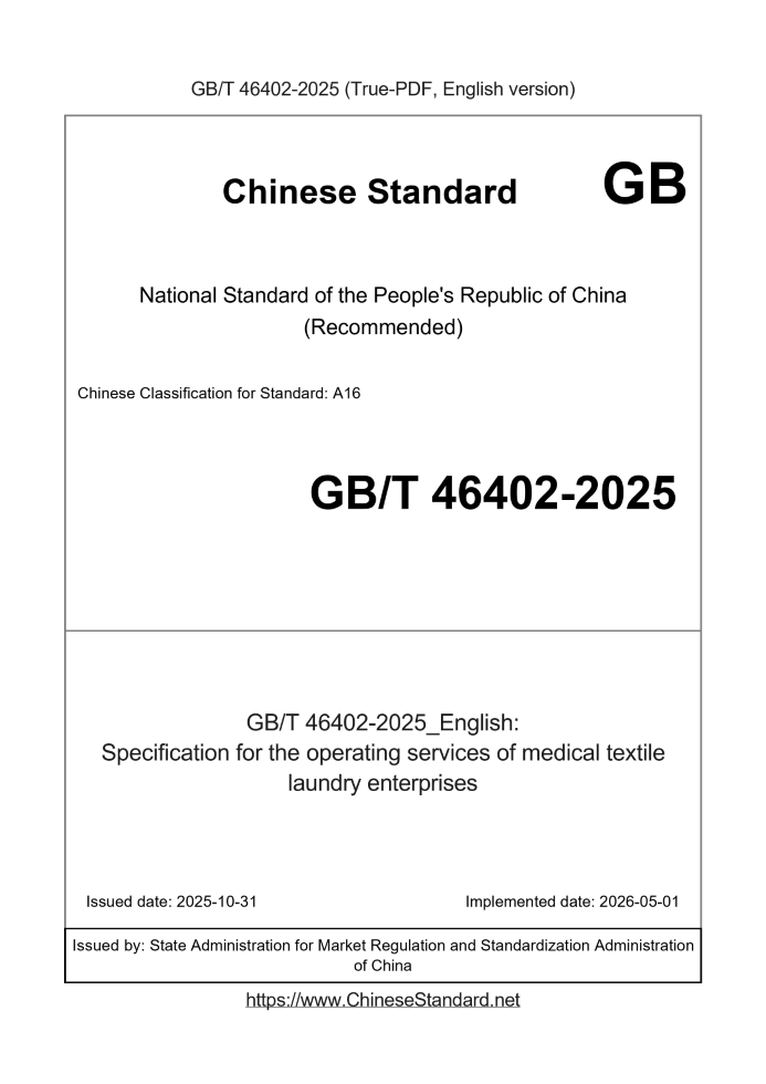 GB/T 46402-2025 English cover page