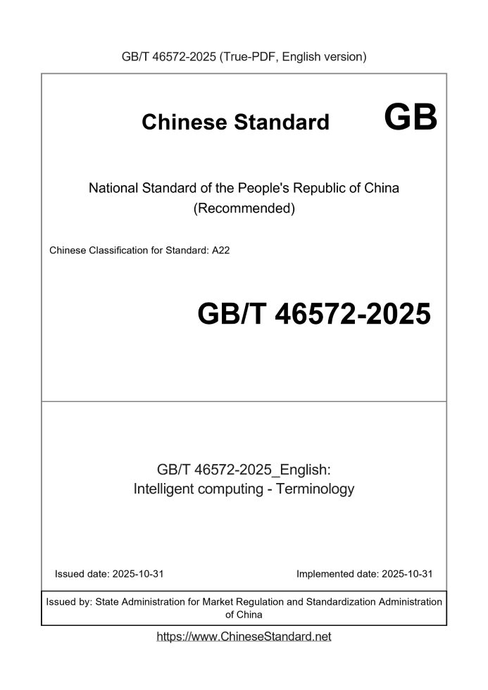 GB/T 46572-2025 English cover page