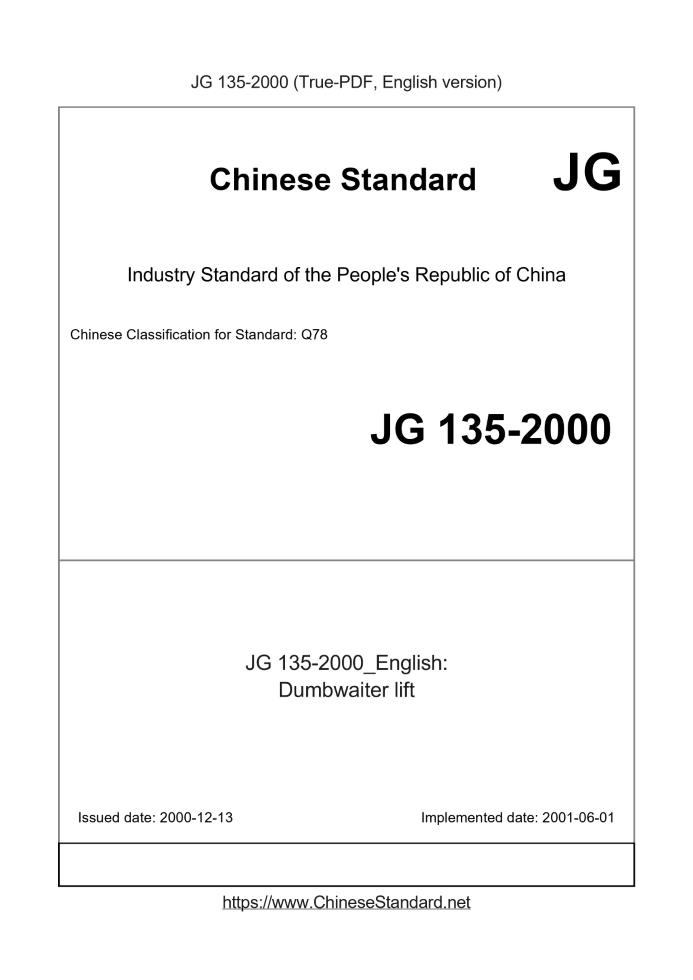 JG 135-2000 English cover page