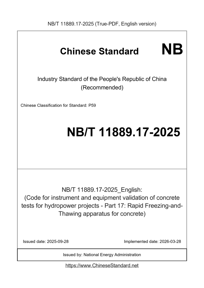 NB/T 11889.17-2025 English cover page