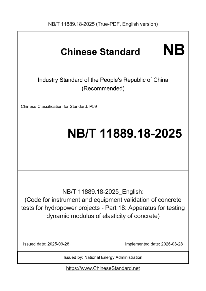 NB/T 11889.18-2025 English cover page