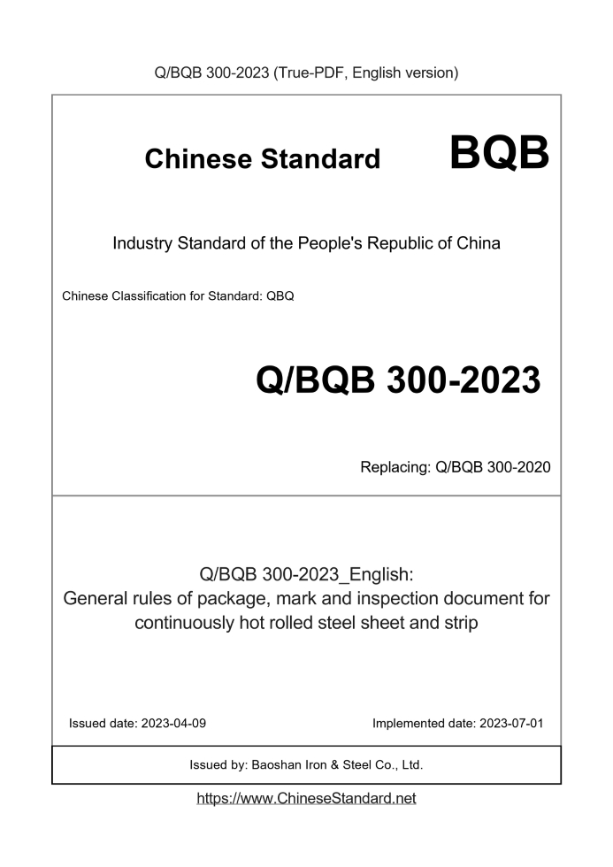 Q/BQB 300-2023