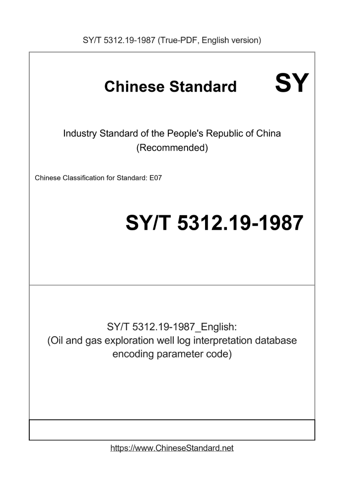 SY/T 5312.19-1987