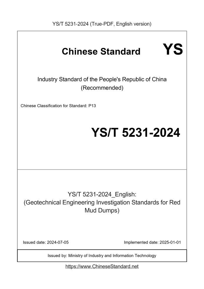 YS/T 5231-2024